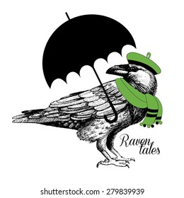 Vector raven clothing.