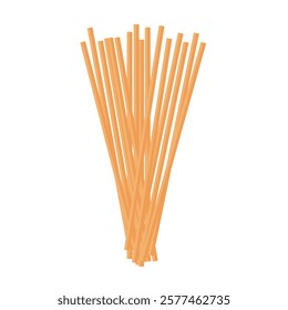 vector raw spaghetti that is still in the form of sticks that must be cooked first	