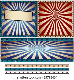 Vector rays retro banner