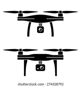 vector rc drone quadcopter with camera black symbol