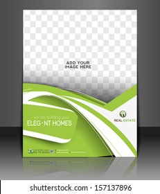 Vector Real Estate Agenet Flyer Magazine Cover & Poster Template 