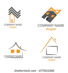 Vector real estate agent logos on white background