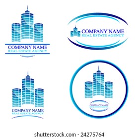 VECTOR Real Estate And Construction Business Background With Design Elements