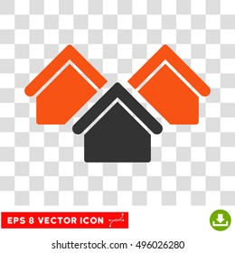 Vector Real Estate EPS vector icon. Illustration style is flat iconic bicolor gray and orange symbol on a transparent background.