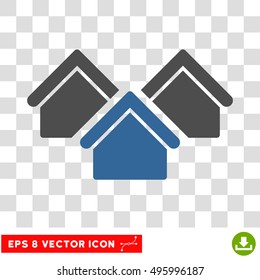 Vector Real Estate EPS vector pictogram. Illustration style is flat iconic bicolor cobalt and gray symbol on a transparent background.
