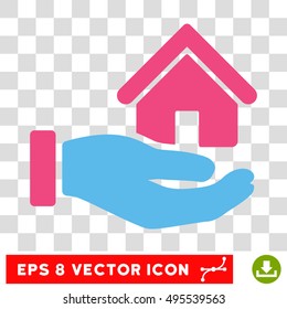 Vector Real Estate EPS vector pictograph. Illustration style is flat iconic bicolor pink and blue symbol on a transparent background.