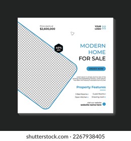 Vector real estate house property social media post and web banner design template
