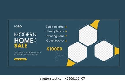 Vector real estate house property Social media banner template
