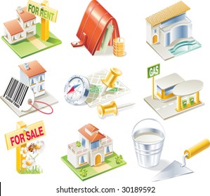 Vector real estate icon set. Part 2
