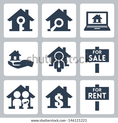 Vector real estate icons set
