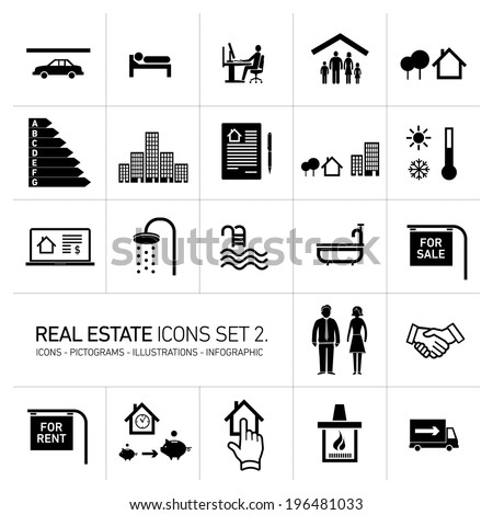 Download Vector Real Estate Icons Set Modern Stock Vector (Royalty ...