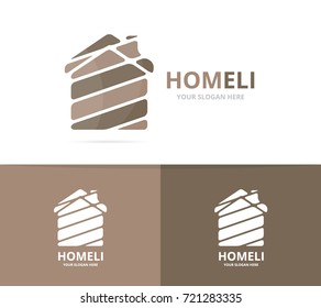 Vector of real estate logo combination. House and building symbol or icon. Unique rent and architecture logotype design template.