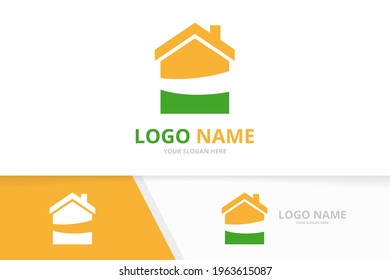Vector real estate logo. Unique house logotype design template.