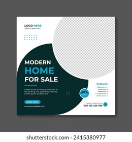 Vector real estate modern house property social media post and web banner design template