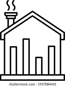 Vector Real Estate Stats Outline Icon Design
