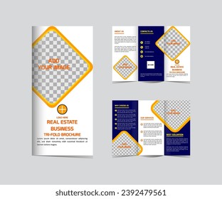 Vector real estate Tri fold brochure design template editable and resizable