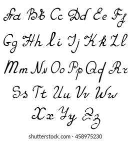 vector real hand Alphabet, uppercase and lowercase letters