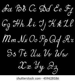 vector real hand Alphabet, uppercase and lowercase letters