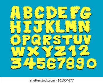 vector real Hand drawn letters font written with a pen