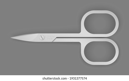 vector real scissors with light shadow