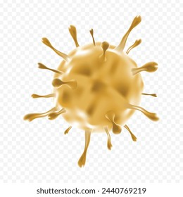 Vector realistic 3d coronavirus cell on transparent background.