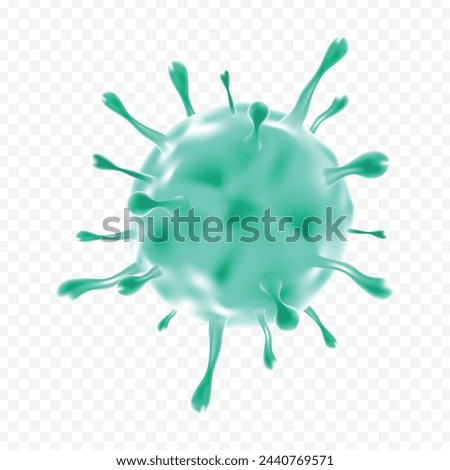 Vector realistic 3d coronavirus cell on transparent background.