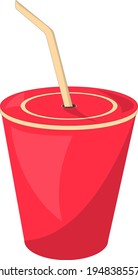 Vector realistic 3d empty clear plastic disposable cup with a straw set closeup isolated on white background. Design template of packaging mockup for graphics - milkshake, tea, fresh juice, lemonade.