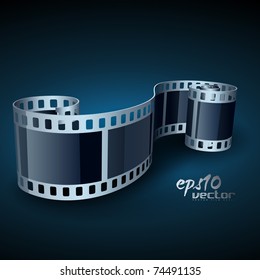 Vector Realistic 3d Film Reel Stock Vector (Royalty Free) 74491135