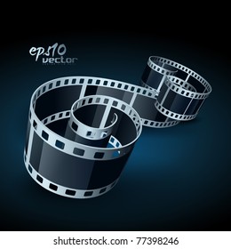 vector realistic 3d film reel