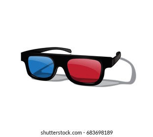 Vector realistic 3D glasses isolated on white background.