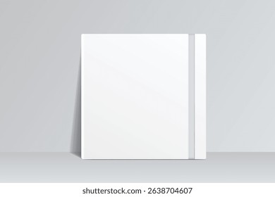 Vector realistic 3d hardcover notebook and bookmark with white blank paper isolated on background. For the business presentation journal, notepad, booklet, catalogue, publisher, advertising corporate