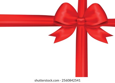 Vector realistic 3D image of a bow. Concept of a gift and surprise for holidays. Birthday, Valentine's Day, etc. Element for your design
