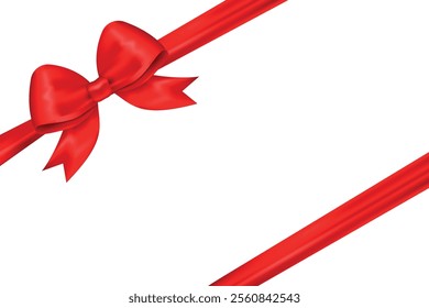Vector realistic 3D image of a bow. Concept of a gift and surprise for holidays. Birthday, Valentine's Day, etc. Element for your design