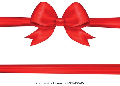 Vector realistic 3D image of a bow. Concept of a gift and surprise for holidays. Birthday, Valentine's Day, etc. Element for your design