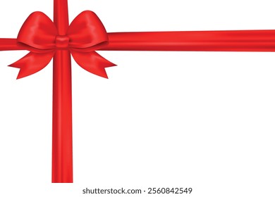 Vector realistic 3D image of a bow. Concept of a gift and surprise for holidays. Birthday, Valentine's Day, etc. Element for your design