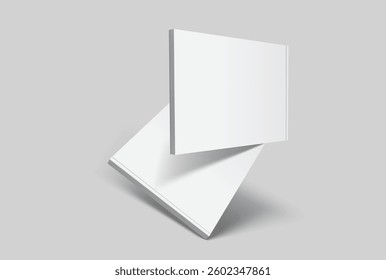 Vector realistic 3d landscape magazine mockup with white blank covers template on background. For the business presentation magazine, notebook, booklet, brochure, catalogue or a publisher advertising
