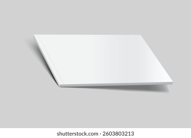Vector realistic 3d landscape magazine mockup with white blank covers template on background. For the business presentation magazine, notebook, booklet, brochure, catalogue or a publisher advertising
