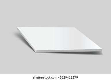 Vetor realista 3d paisagem revista mockup com branco branco branco cobre modelo no fundo. Para a revista de apresentação de negócios, notebook, livreto, brochura, catálogo ou um anúncio do editor
