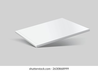 Vetor realista 3d paisagem revista mockup com branco branco branco cobre modelo no fundo. Para a revista de apresentação de negócios, notebook, livreto, brochura, catálogo ou um anúncio do editor
