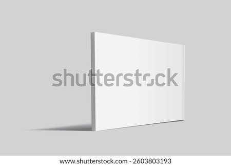 Vector realistic 3d landscape magazine mockup with white blank covers template on background. For the business presentation magazine, notebook, booklet, brochure, catalogue or a publisher advertising

