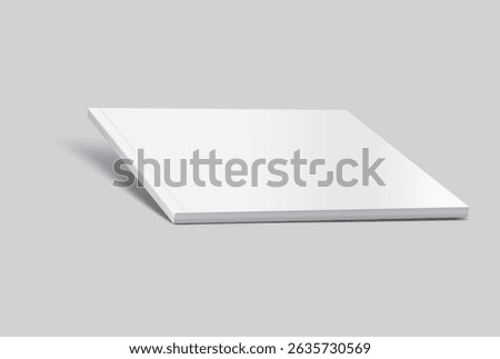 Vector realistic 3d landscape magazine mockup with white blank covers template on background. For the business presentation magazine, notebook, booklet, brochure, catalogue or a publisher advertising