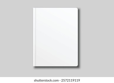 Vector realistic 3d magazine mockup with white blank cover isolated on background. For the business presentation magazine, notebook, booklet, brochure, catalogue or a publisher advertising corporate
