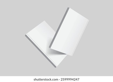 Vector realistic 3d magazine mockup with white blank cover isolated on background. For the business presentation magazine, notebook, booklet, brochure, catalogue or a publisher advertising corporate
