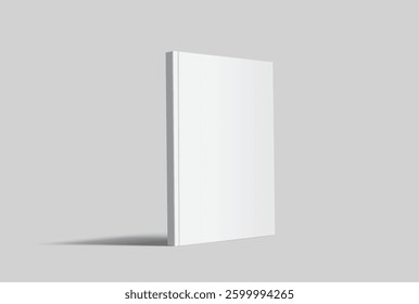 Vector realistic 3d magazine mockup with white blank cover isolated on background. For the business presentation magazine, notebook, booklet, brochure, catalogue or a publisher advertising corporate
