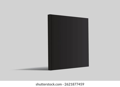 Vector realistic 3d magazine mockup with black blank cover isolated on background. For the business presentation magazine, notebook, booklet, brochure, catalogue or a publisher advertising corporate
