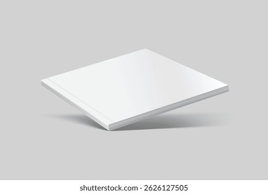 Mockup de revista 3d realista de vetor com tampa branca em branco isolada no fundo. Para a revista de apresentação de negócios, notebook, livreto, brochura, catálogo ou uma empresa de publicidade do editor
