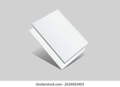 Vector realistic 3d magazine mockup with white blank cover isolated on background. For the business presentation magazine, notebook, booklet, brochure, catalogue or a publisher advertising corporate
