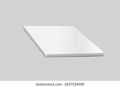 Vector realistic 3d magazine mockup with white blank cover isolated on background. For the business presentation magazine, notebook, booklet, brochure, catalogue or a publisher advertising corporate
