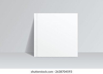 Vector realistic 3d magazine mockup with white blank cover isolated on background. For the business presentation magazine, notebook, booklet, brochure, catalogue or a publisher advertising corporate