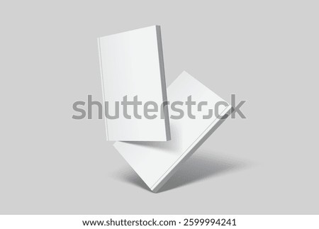 Vector realistic 3d magazine mockup with white blank cover isolated on background. For the business presentation magazine, notebook, booklet, brochure, catalogue or a publisher advertising corporate
